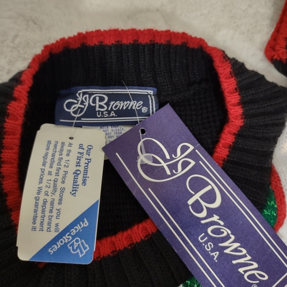 VINTAGE JJ BROWNE NWT Women's Red/Black/White/Green Holiday Sweater Size 2X - Picture 6 of 11